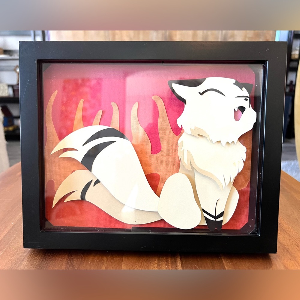 Michaels Mixed Media Art with Red and Cream Tones